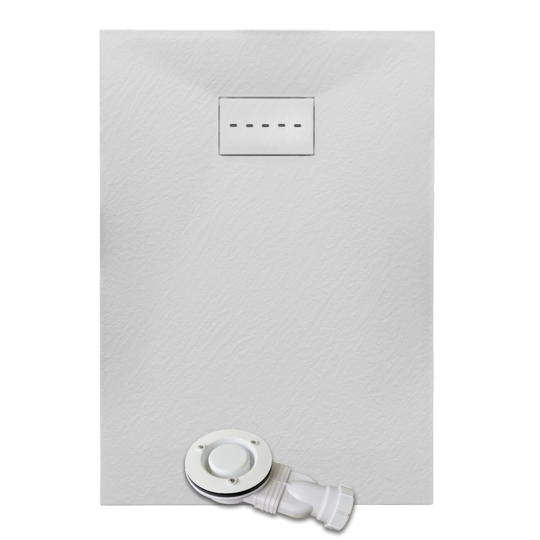 Thermopanel White Smc Shower Trays Base Slate Stone Effect Textured Non Slip With Low Profile Waste And Holes Cover - 1400 X 900Mm