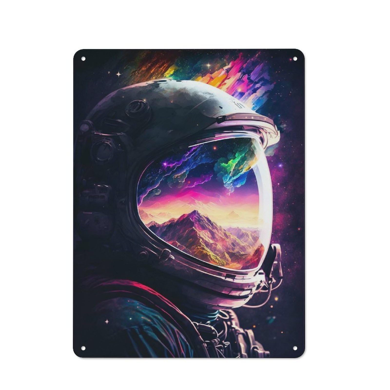 Junmoney Style-15 Astronaut Reflections 1 Vintage Tin Sign 40X30cm For Café Or Restaurant, Suited To Café Owners And Decorators
