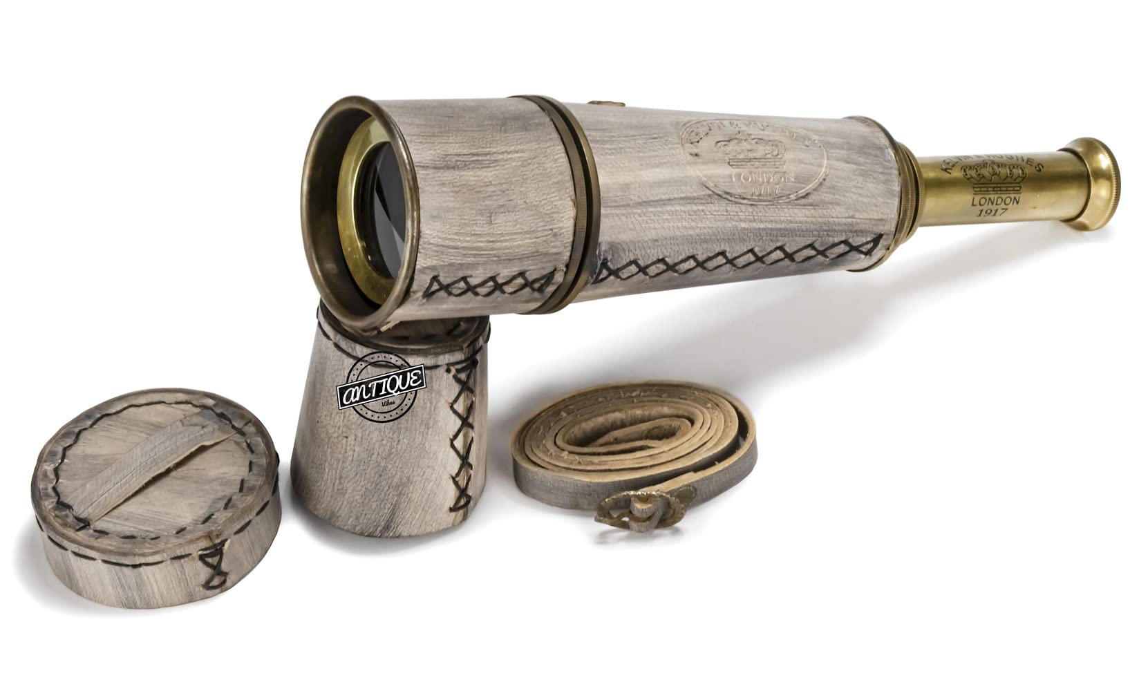 Telescopio vintage in ottone con lente di ingrandimento 10X, per principianti, marinaio, pirata, steampunk, retrò, regali per uomini, regali educativi per figlio, strumento per campeggio