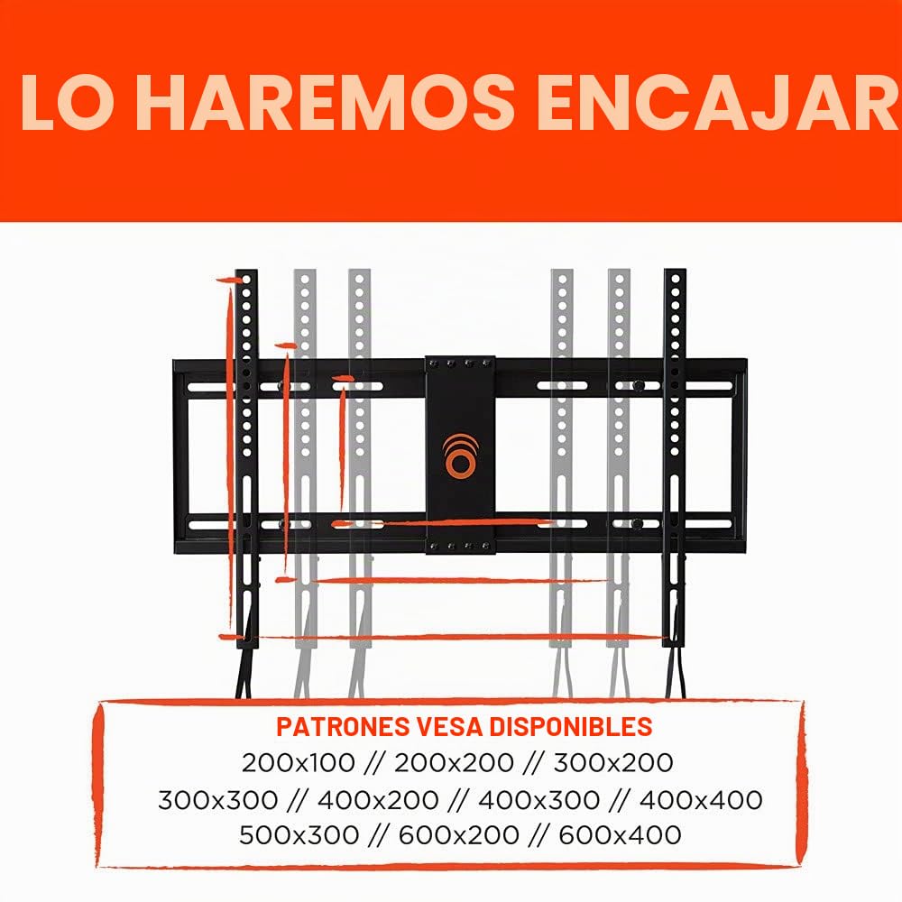 ECHOGEAR SlimView - Soporte Fijo de Pared para TV de Perfil bajo para televisores de hasta 80 Pulgadas, sostiene tu Solo 1.25 Pulgadas del Sistema de Bloqueo de Cuerda de tracción, fácil Acceso por