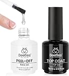 Beetles Gel Polish 2Pcs 15ml Pas d'essuie-glaces Top Coat High Gloss Shiny Long Lasting Clear Gel Haut de la page Manteau, tremper de la lampe à ongles Gel, Sommaire DIY Salon professionnel de la manucure et des ongles