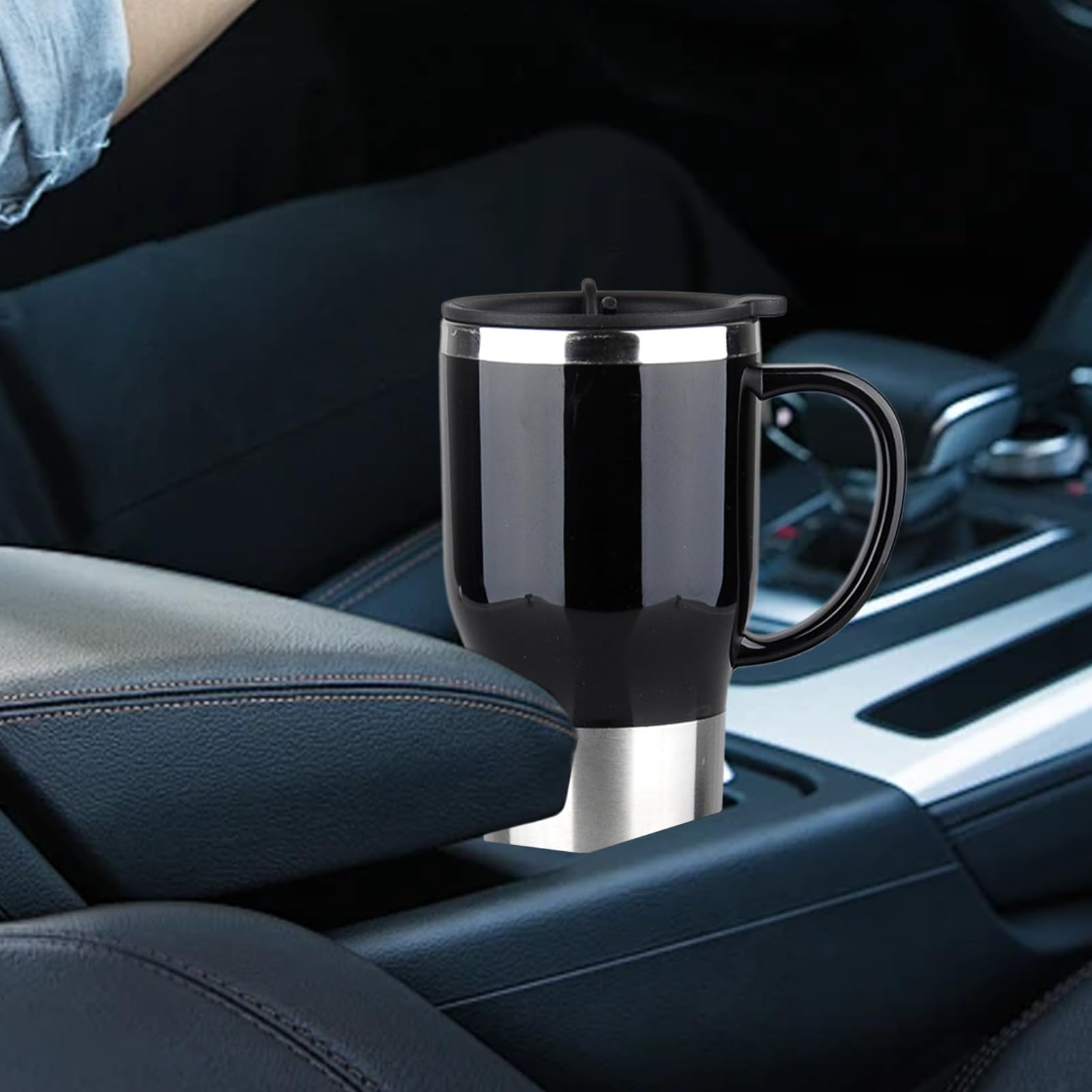 Hervidor eléctrico para automóvil, Taza calentada para automóvil | Calentador de café eléctrico de 12 V,Taza eléctrica portátil del viaje, caldera elegante de la caldera del coche con la manij