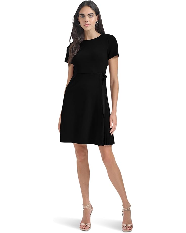Calvin Klein Short Sleeve Side Pleat Dress - Main View