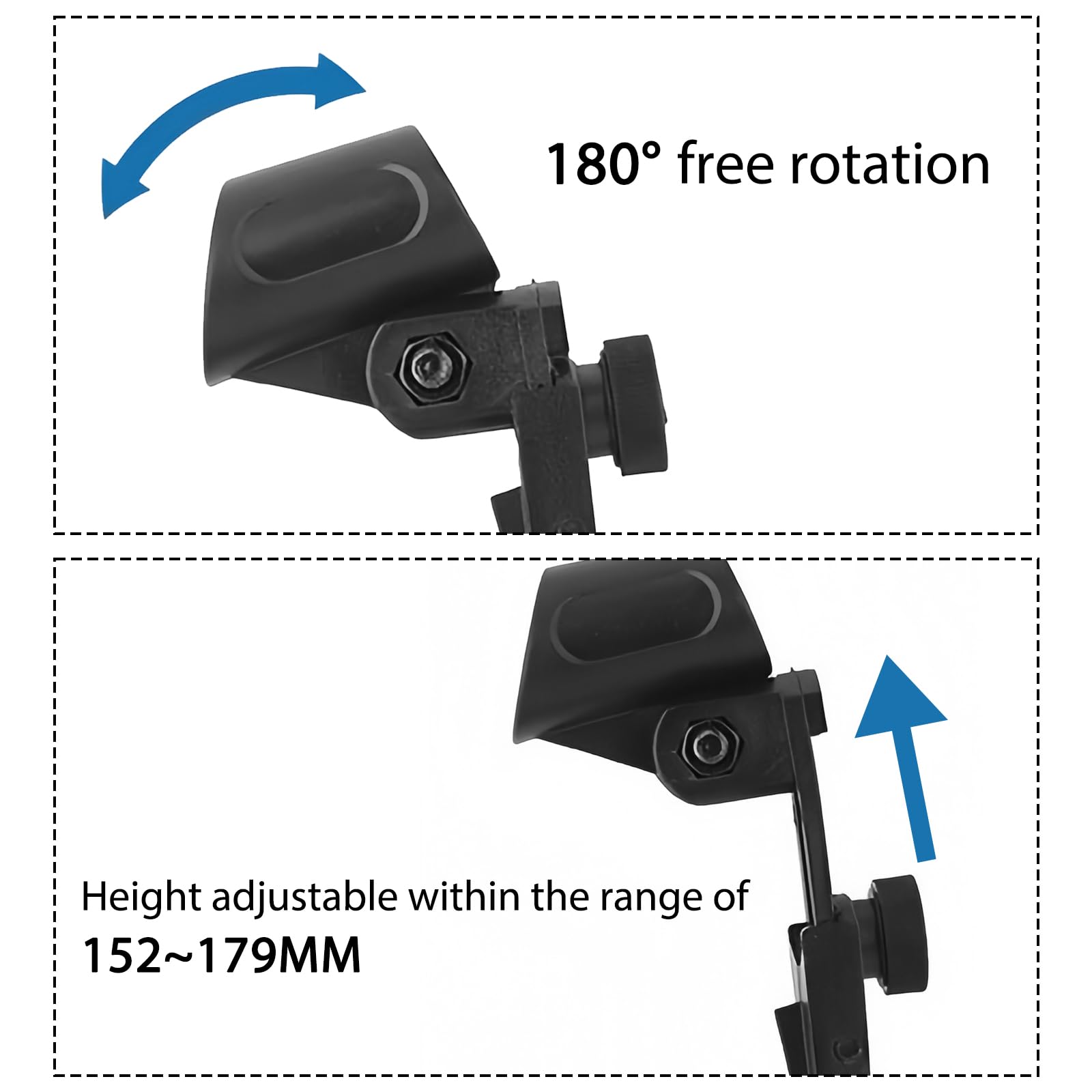 Musiin Drum Microphone Clip Adjustable Rim Mic Clips Drum Microphone Mount Clamp (2Packs), black - Image 3