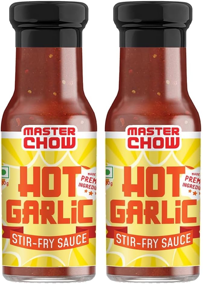 Image of MasterChow Chilli Garlic Stir Fry Cooking Sauce (220 gm) | Medium Spicy | Serves 4-5 Meals | Bang Bang Sauce (Pack of 2)
