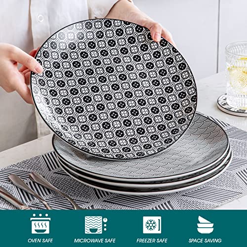 Vancasso HARUKA Bowls And Plates Set 16 Pieces Black And White Porcelain Patterned Service Set thumb #3