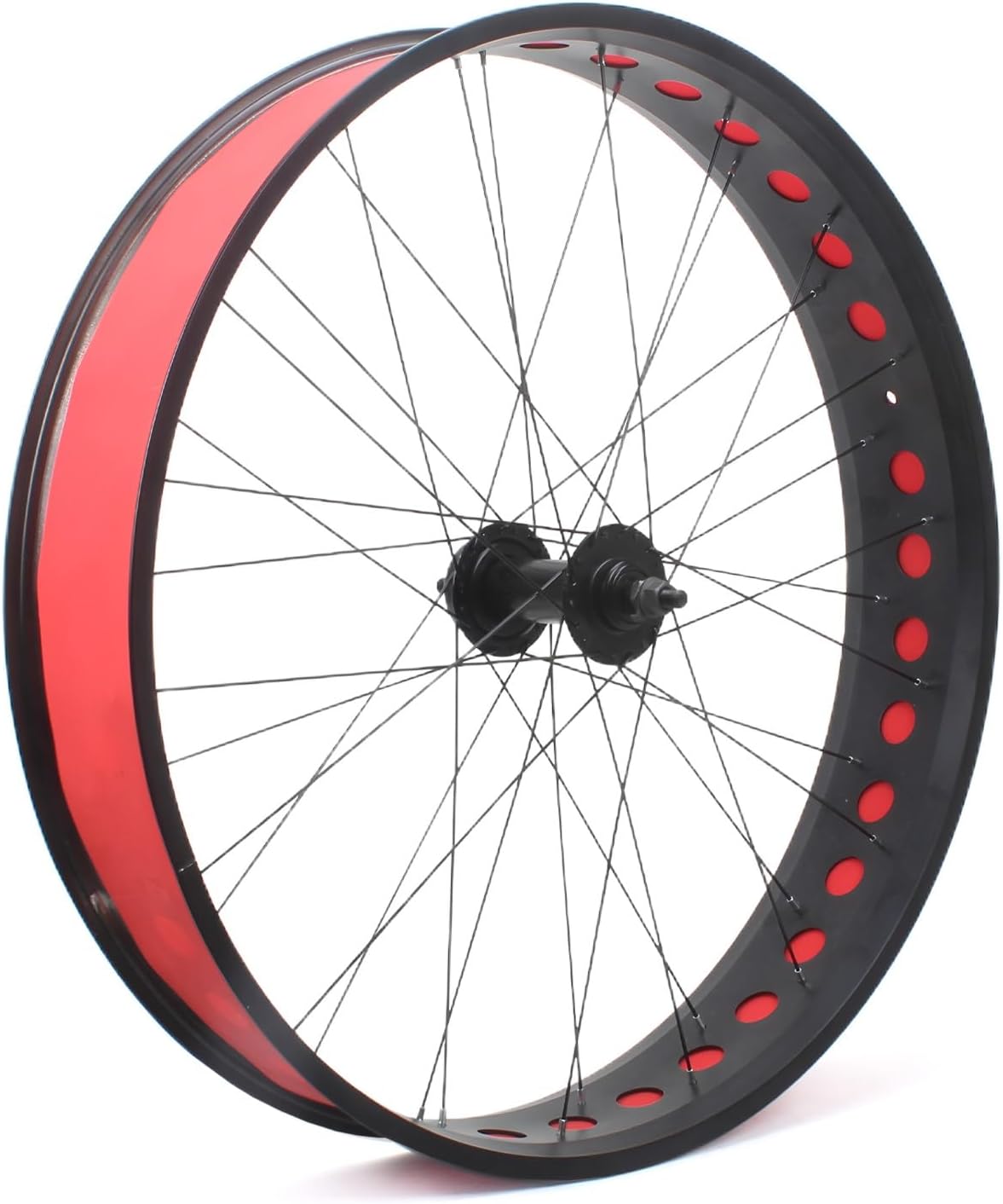 26in X 4.0" Fat Tire Bike Front Wheel hollowing Out Snow Bikes Wheels Disc Brake Beach Bike Wheelset 135mm/195mm 36H Hubs Beach Bike Wheelsets 14G Spokes for 7/8/9/10s Rotary Freewheel(26IN-LK-Front)