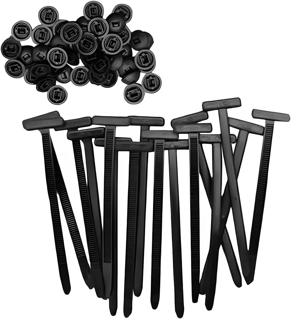 100PCS Nylon Universal Car Cable Tie Buckle, Heavy Duty Self-Locking Vehicle Zip Ties Holder with Pin & Button, Automotive Zipties Fixing Fastener Tool, Universal Fit (Black)