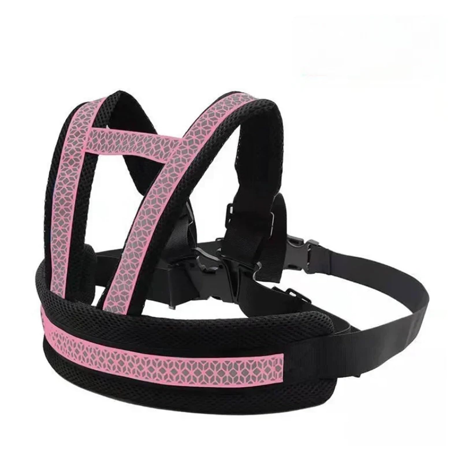 Universal Motorcycle Safety Belt for Kids Toddlers Breathable Shoulder Straps Seat Harness Adjustable Child Reflective(Pink)