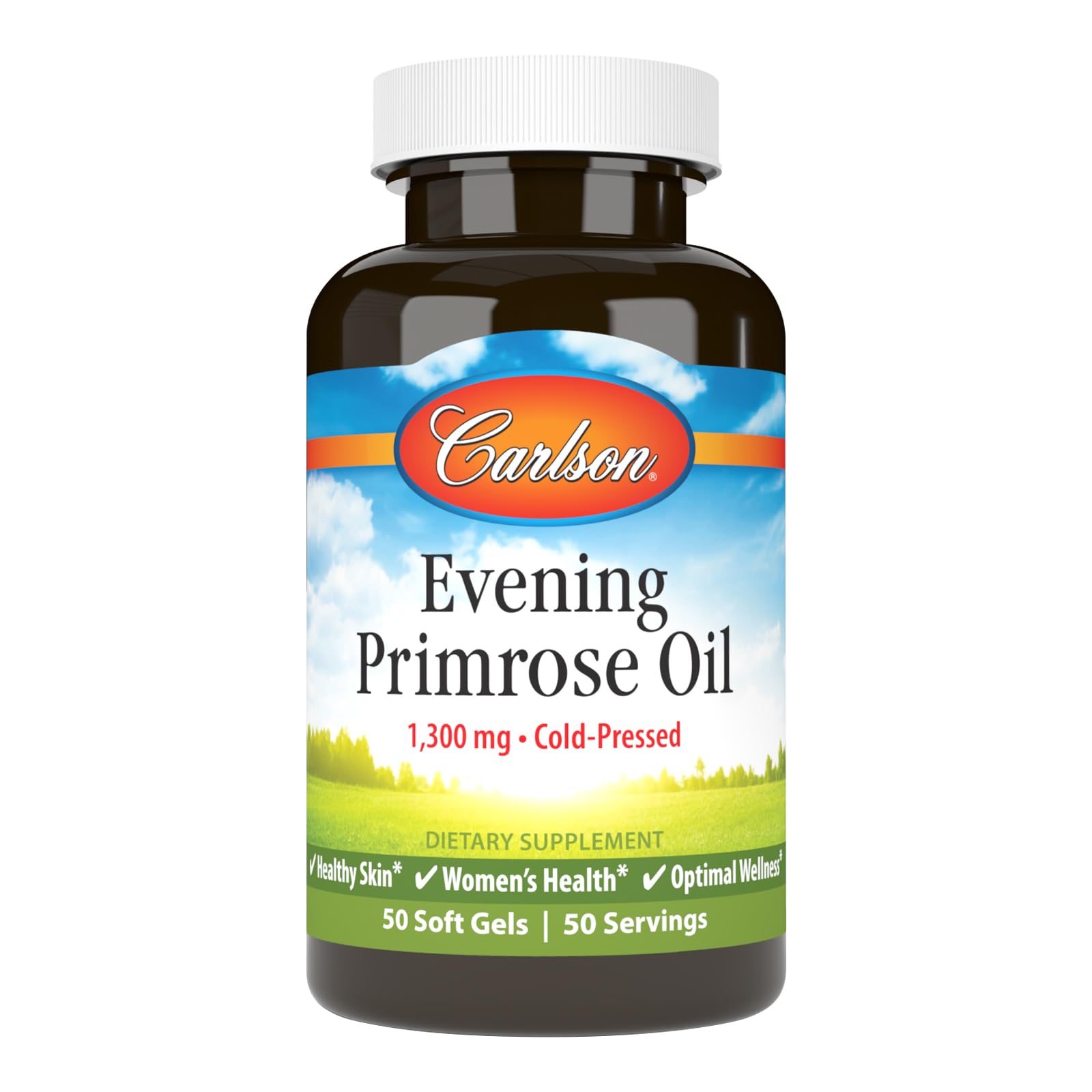Carlson Evening Primrose Oil 1,300 mg, Women's Health, 50 Soft Gels 50 Count (Pack of 1)