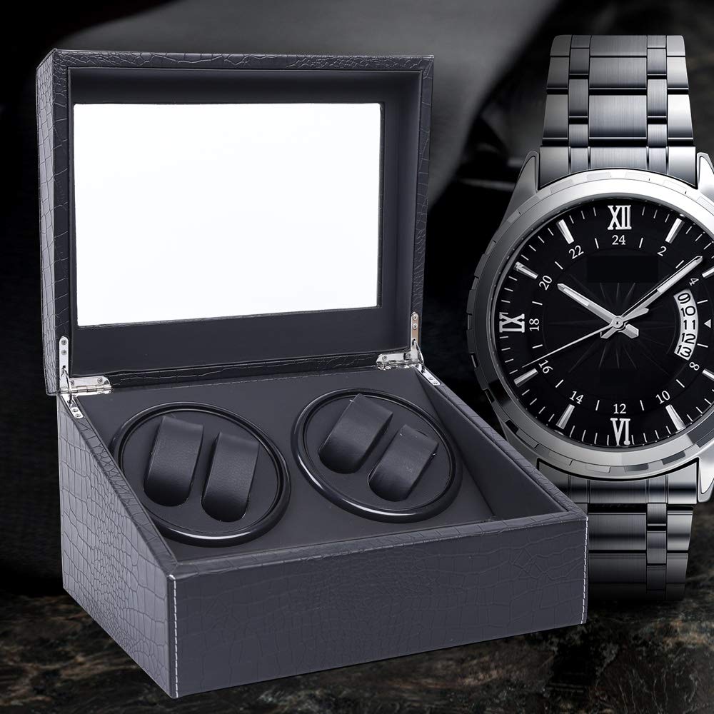 Scatola di carica Orologi automatici 10 Scatola Rotante Orologi Elettrici Nero, Motore Silenzioso, per Ufficio Camera Spogliatoio Negozio, Esposizione Stoccaggio Orologi al Quarzo Sport