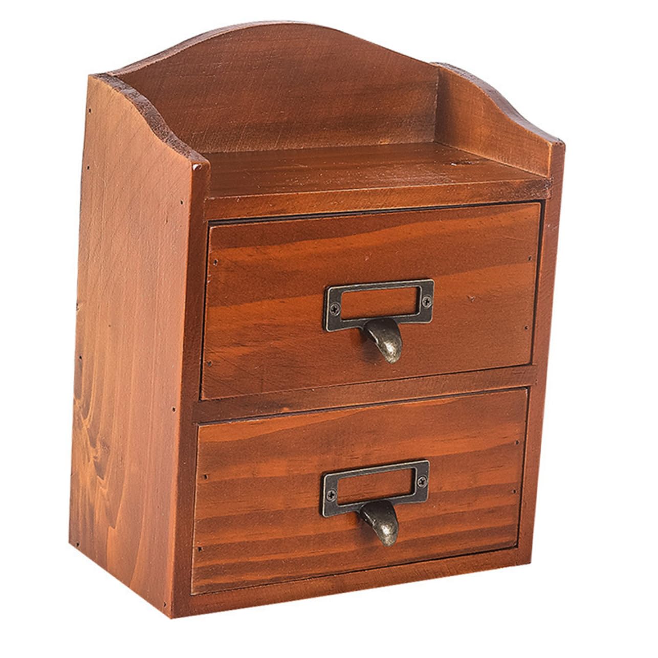 ABOOFAN Retro Drawer Type Storage Box for Desk Multi Organizer for Stationery and Sundries Chic Wood Design Space Saving for Home and Office Use