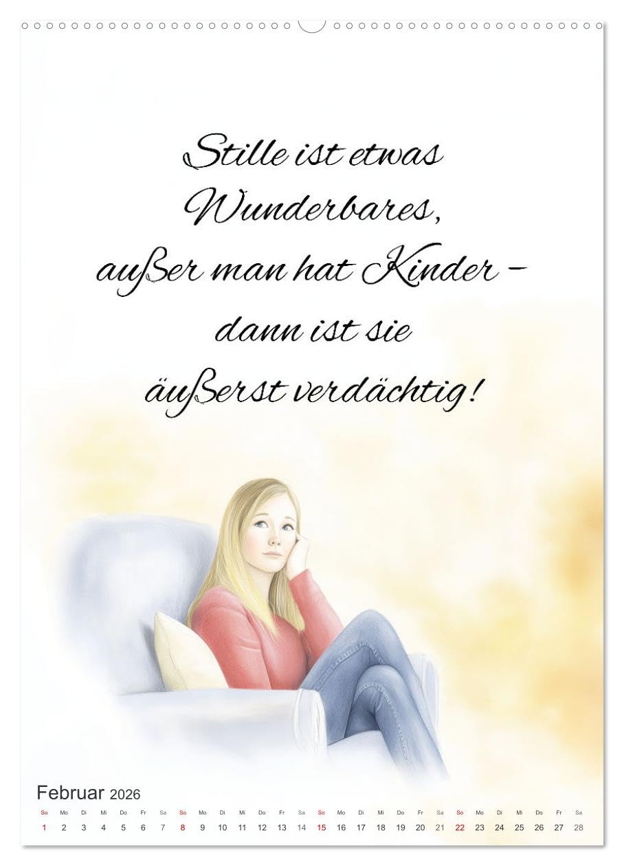 Elternsprüche (Wandkalender 2026 DIN A2 hoch), CALVENDO Monatskalender: Humor rund um Eltern, Kinder und Familie (CALVENDO Spass)