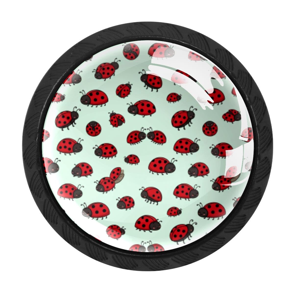 HEOEH 4 PCS Kitchen Cabinet Knobs, Ladybug Drawer Knobs Dresser Handles