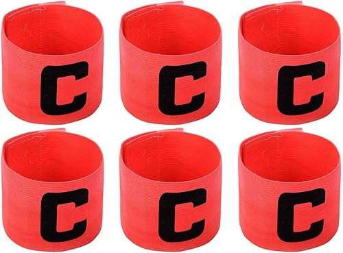 Onwon 6 piezas de brazalete elástico de capitán de fútbol ajustable, bandas de jugador de baloncesto para adultos y jóvenes