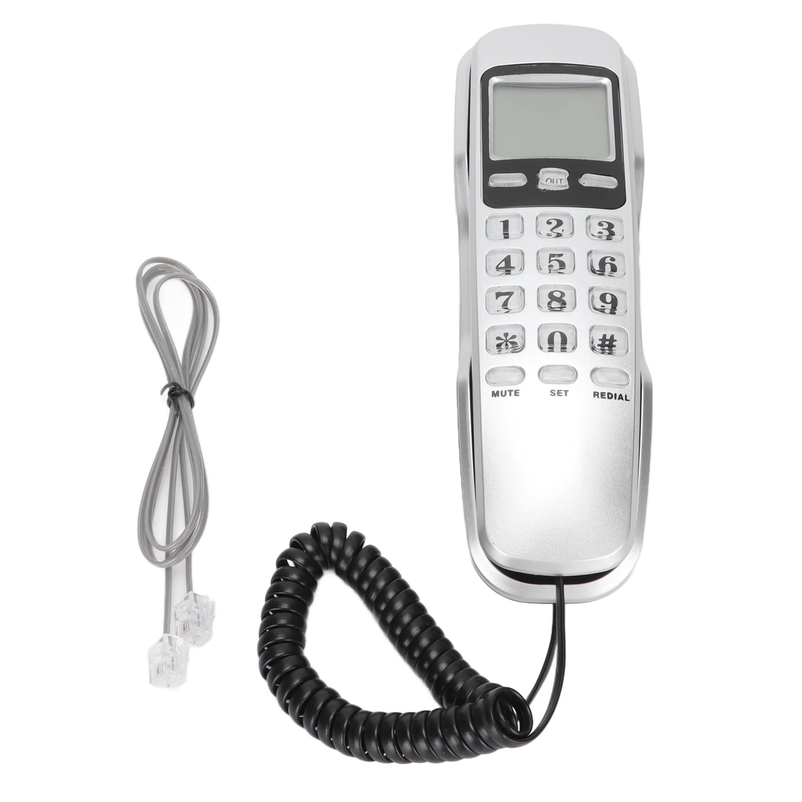 Przewodowy telefon stacjonarny, podwójny system KX‑T888CID DTMF i FSK, wyświetlanie identyfikatora połączenia/funkcja pamięci, mini telefon stacjonarny wiszący/stacjonarny, do domowego biura ho