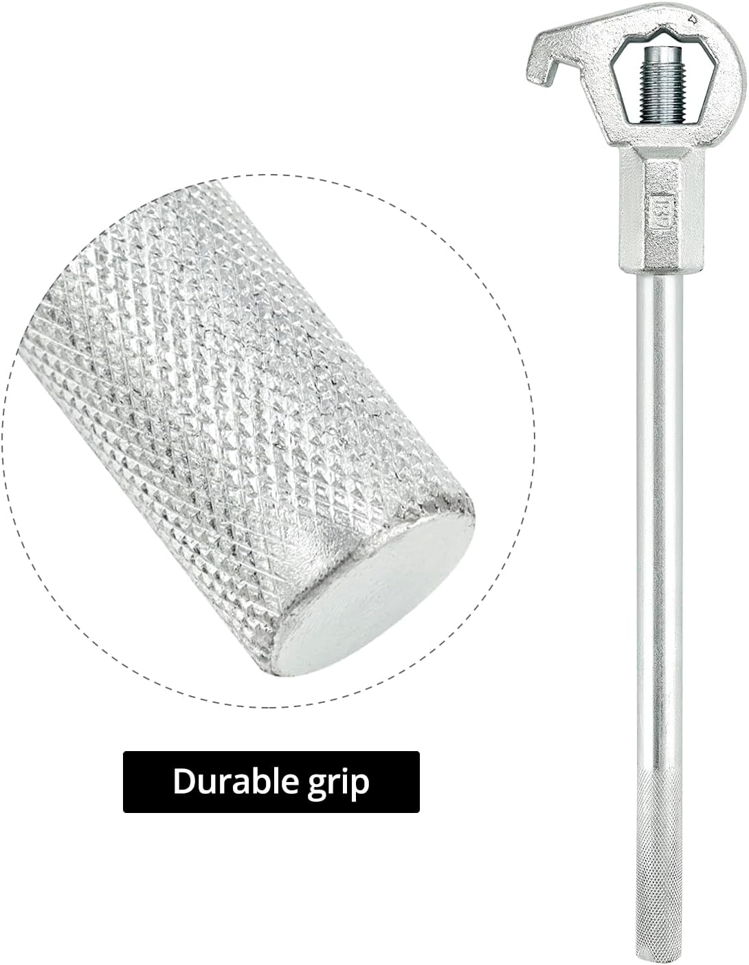 QWORK Heavy Duty Adjustable Hydrant Wrench – Fits 1-1/2" to 6" Bolt Head Sizes, 2 Pack, Designed for Loosening Caps and Opening Valves