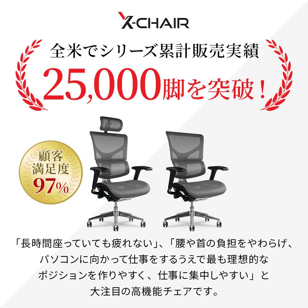 Amazon.co.jp: X-Chair チェア ヘッドレスト付き パソコン PC メッシュ
