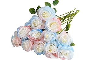 Artificial Pink and Blue Roses: Lifelike Floral Decor for Weddings and Beyond