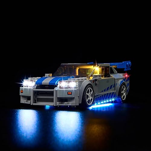 Miniatura 7 de Kyglaring Kit de iluminación LED (sin modelo) diseñado para Lego 2 Fast 2 Furious Nissan Skyline GT-R (R34) 76917 Race Car Model Kit de construcción