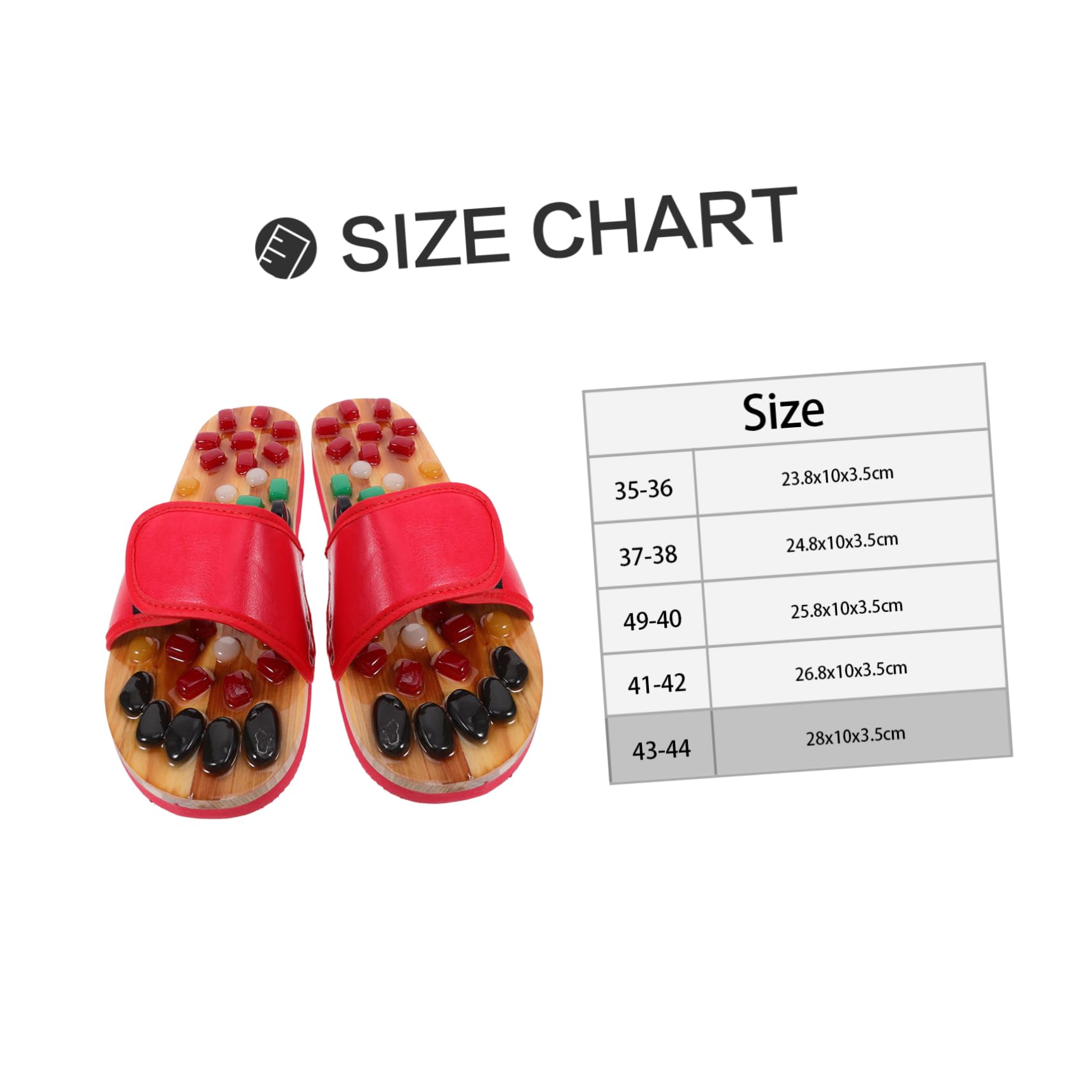 Fußakupunktur Sandalen Rot Größe 39-40 aus Jade Massage
