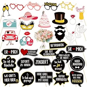 BETESSIN 36 Stücke Foto Requisiten Partyzubehör