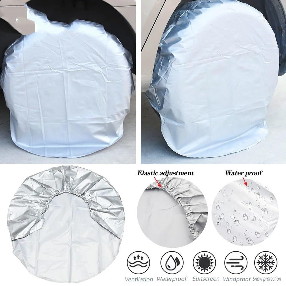 Duże pokrowce na opony Pokrowce na opony Pokrowce na opony samochodowe Torba do przechowywania opon samochodowych Osłona kół pojazdu do samochodów ciężarowych RV SUV Car Camper(4PCS Black-L)