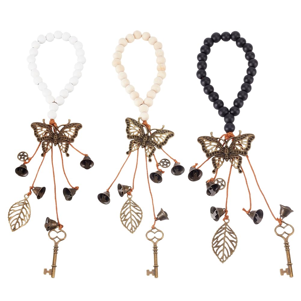 Cloches de sorcière en bois pour poignée de porte et décoration païenne