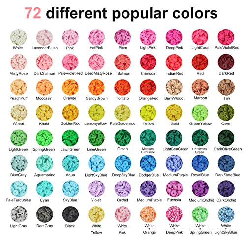 Redtwo 15000 Pcs Clay Beads Bracelet Making Kit, 3 Boxes 72 Colors Friendship Bracelet Kit Flat Polymer Heishi Beads For Jewelry Making With Letter Beads And Charms, Crafts Gift For Girls Ages 6-12 #TOP1