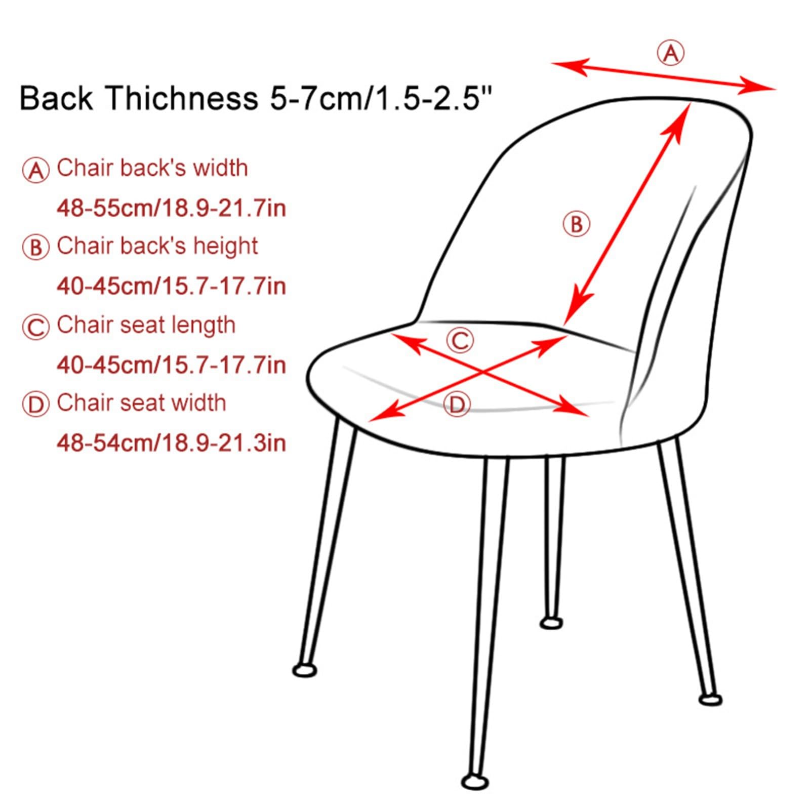 Funda elástica para Silla de Comedor con Respaldo Curvo | Decoración de poliéster para cocina, sala de estar, hotel y hogar.