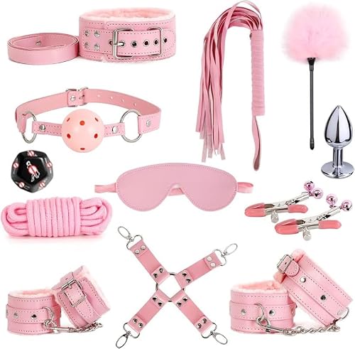 Set Completo De Entrenamiento FíSico para El Hogar De 12 Piezas, Que Proporciona ProteccióN Y Mejora La Eficacia del Entrenamiento, Regalo para Parejas (Rosa) - Q-ES