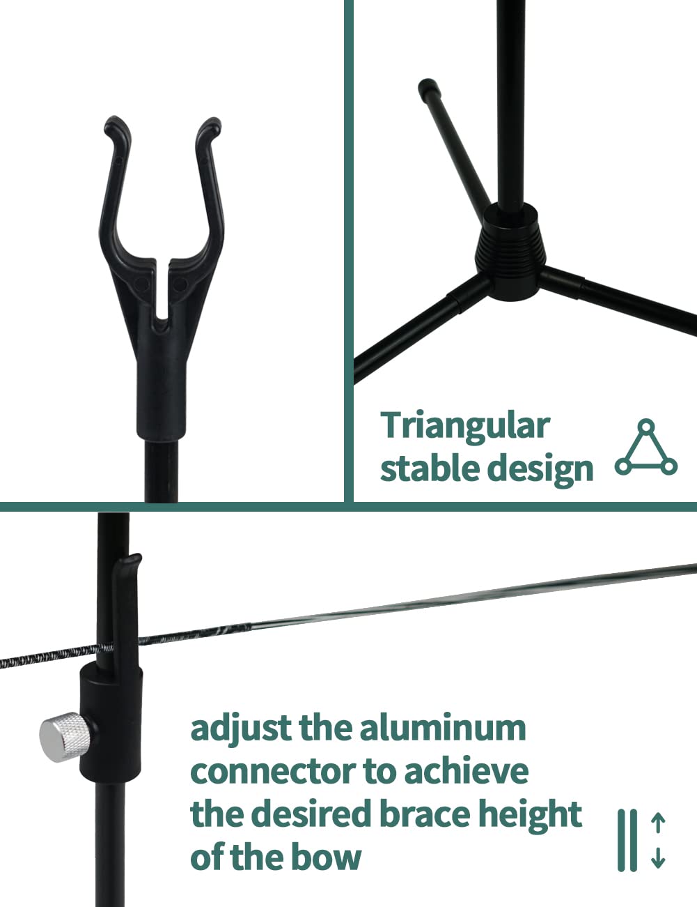 Archery Bow Stands Compound Bow Rack Kickstand Shooting Holder 3D