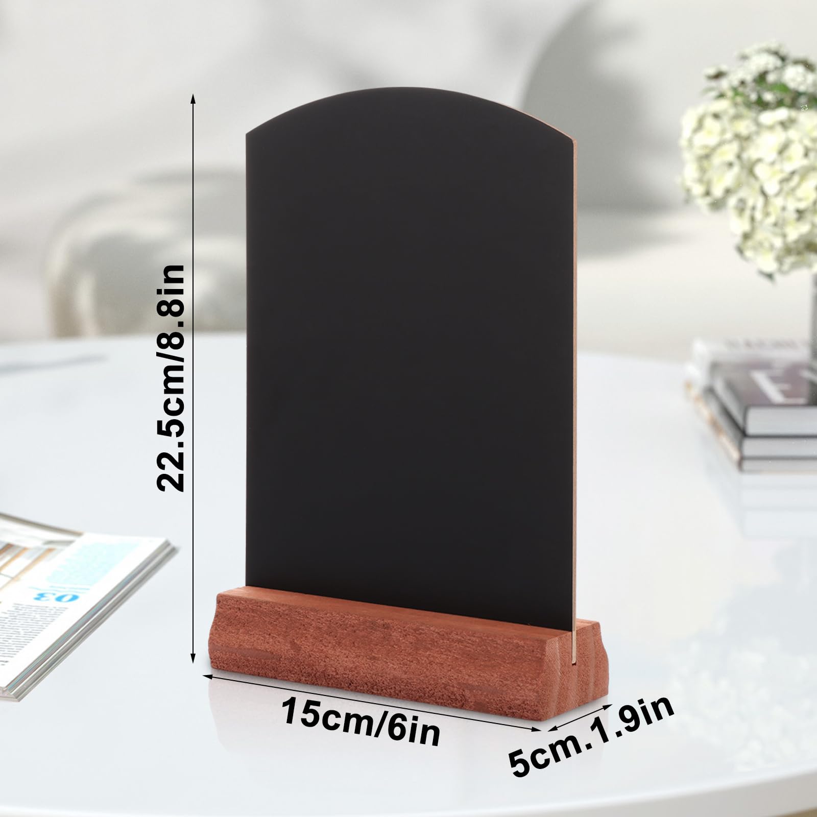 DAJAVE 4 Pcs Mini Chalkboard Signs A5 Small Chalk Boards with Stands, Double Sided Mini Blackboards Small Blackboard for Pricetags, Weddings, Parties, Bakery - Image 2