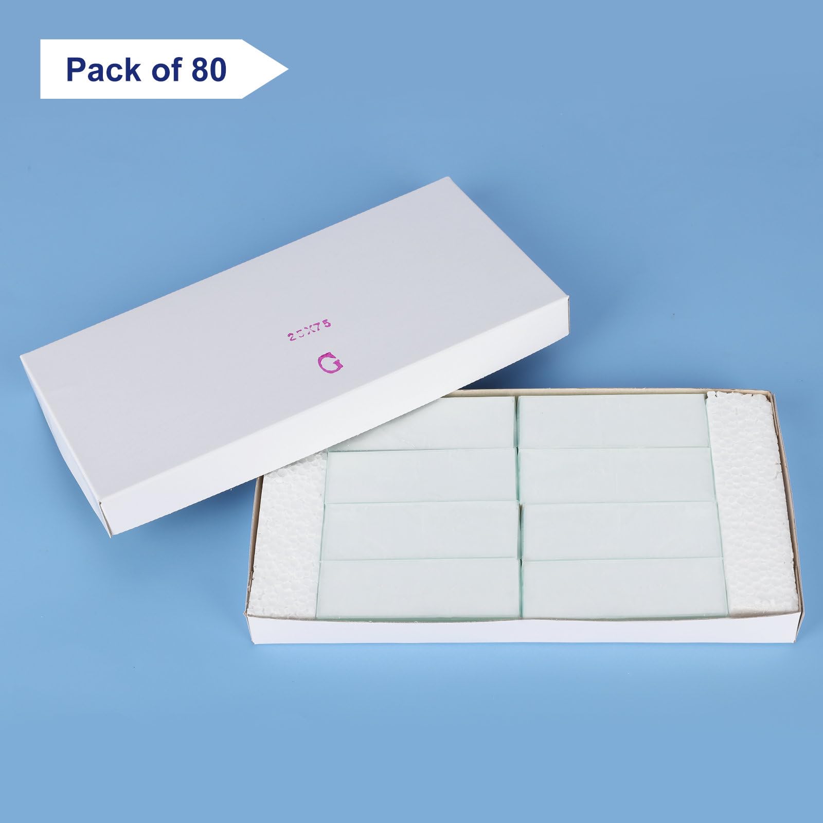Labasics Placas TLC de vidrio, Hojas de gel de sílice para análisis de laboratorio, Capa de alta pureza, Separación rápida, 2,5 x 7,5 cm, 80 PCS