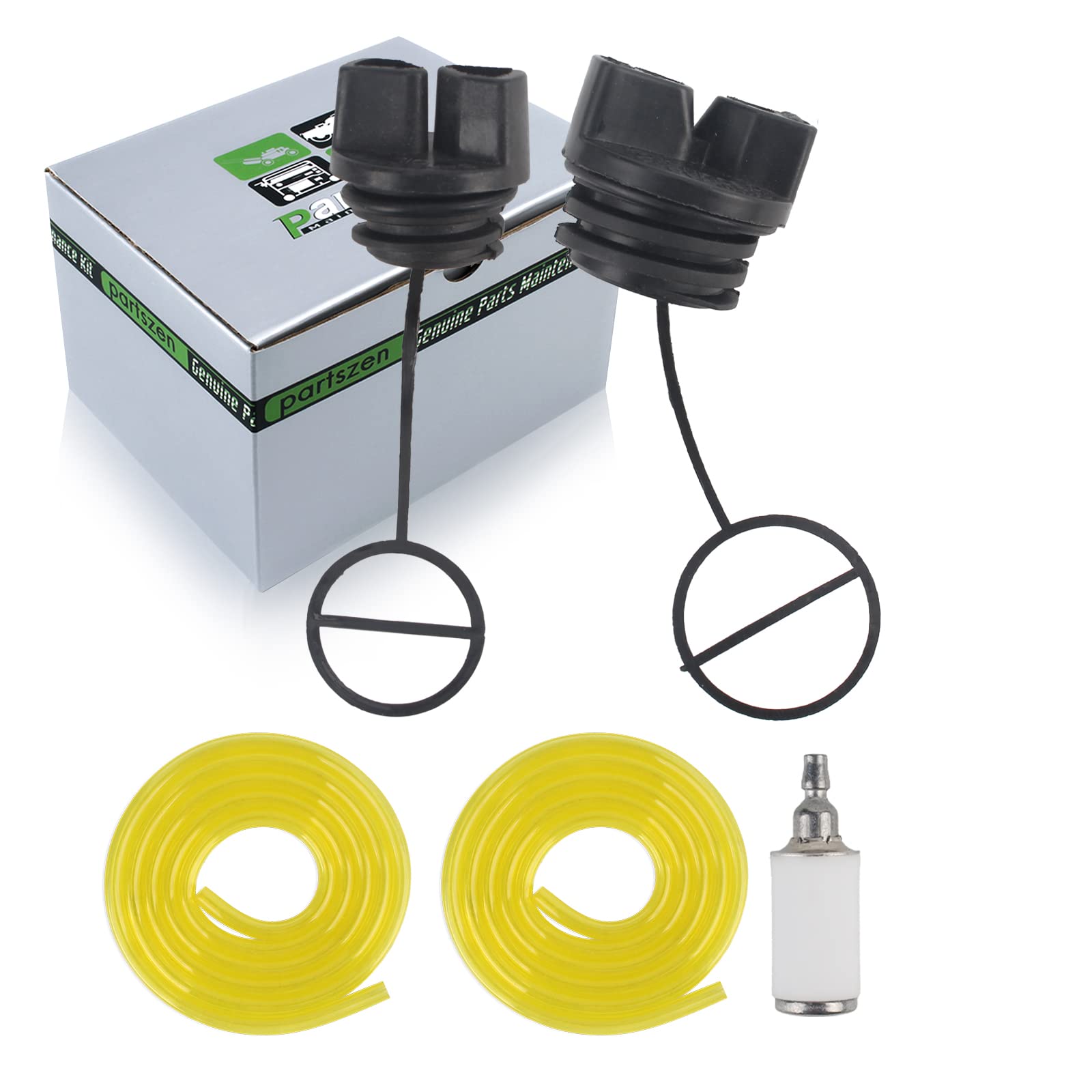 partszen577858501 Gas Oil Fuel Cap Set For Poulan Craftman Chainsaw 580940901 530057236 530047164 530047192 530010846 530019143