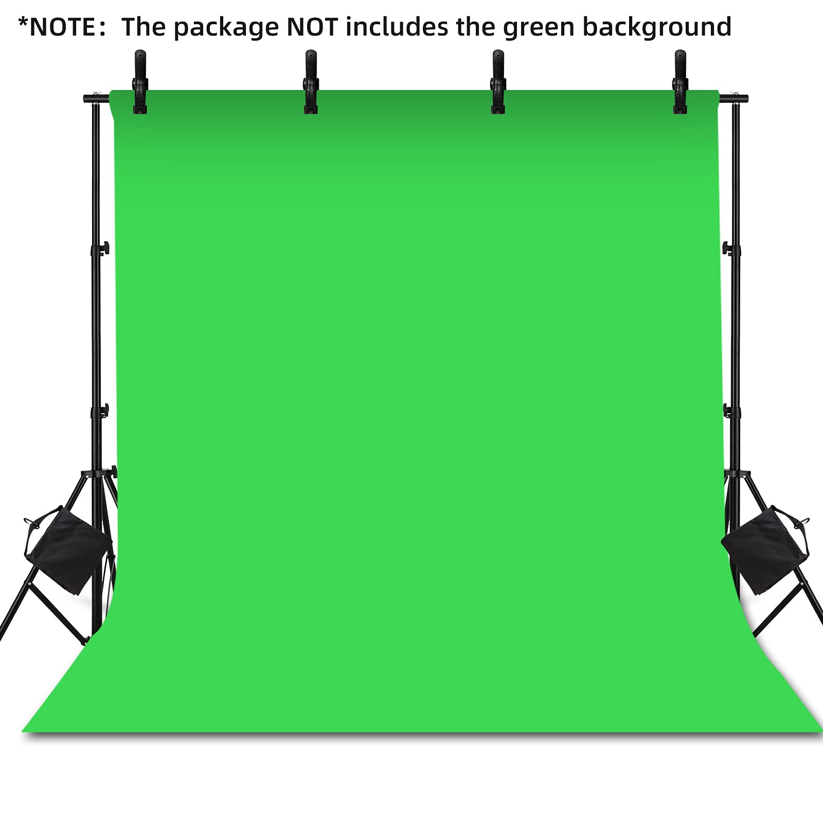 Selens Kit di supporto per fondale da 2 x 3 m, regolabile in altezza, retrattile, con morsetti a molla, sacchi di sabbia e borsa per il trasporto, portatile, per fotografia, ritratti, foto, video