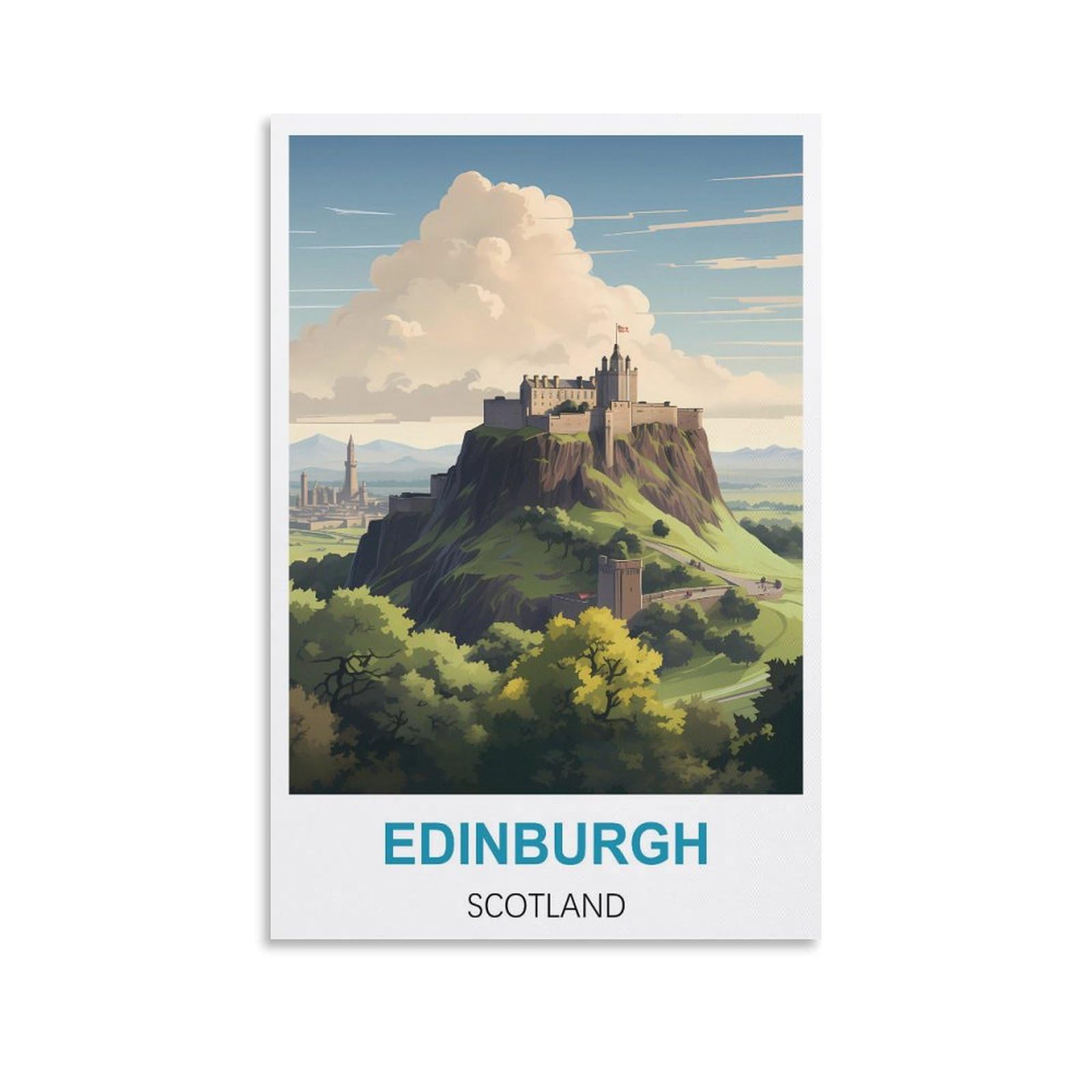 Vintage Metal Tin Wall Sign Edinburgh Scotlands Art Plaque Poster Wall Decor for Home Tool Room Bar Club Restaurant Cafe 30x30cm