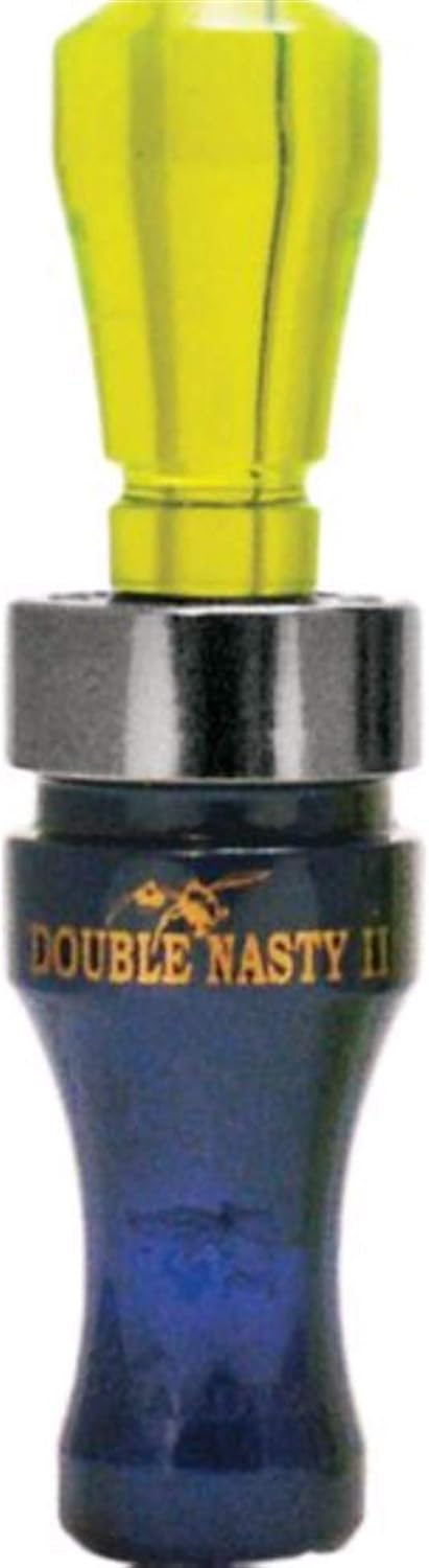 Buck Gardner Double Nasty SpitTech Double Reed, Polycarbonate, Blue/Fluorescent Green, DNP-BLU/FG