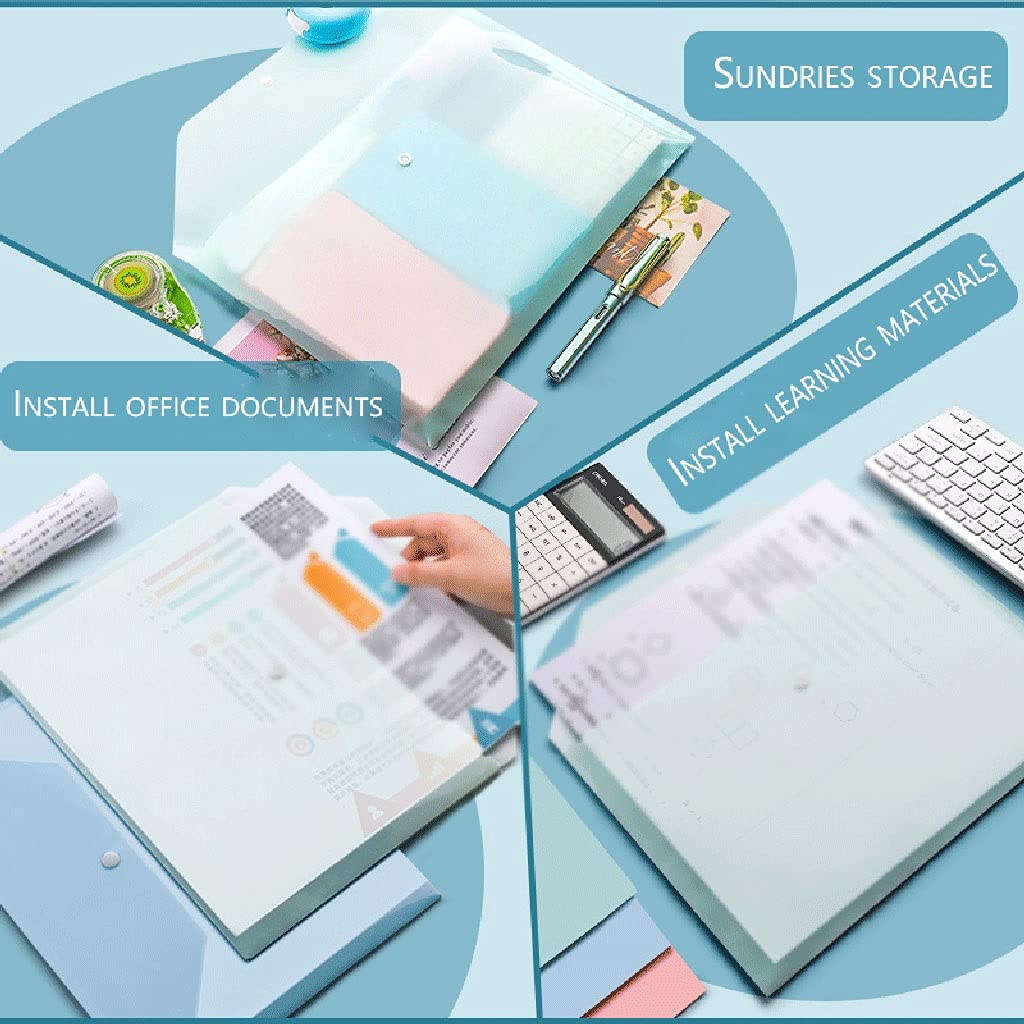 20 sztuk plastikowa folder koperta Wyczyść foldery dokumentu 4 kolory Koperty plików z przyciskiem Snap do pracy domowej pamięci OfficeTravel (Color : Szary)