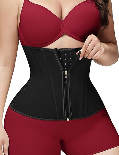 SHAPSHE Entrenador de cintura para mujer, control de abdomen, corsé moldeador de cintura para posparto con gancho de cremallera