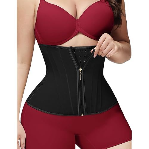 SHAPSHE Waist Trainer for Women Tummy Control Workout Waist Cincher Corset Shapewear Postpartum Body Shaper with Zipper Hook