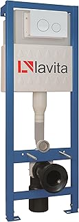 Domino Lavita WC Vorwandelement für Hänge-Toilette inkl. Drückerplatte (OW) Weiss 112-128 cm