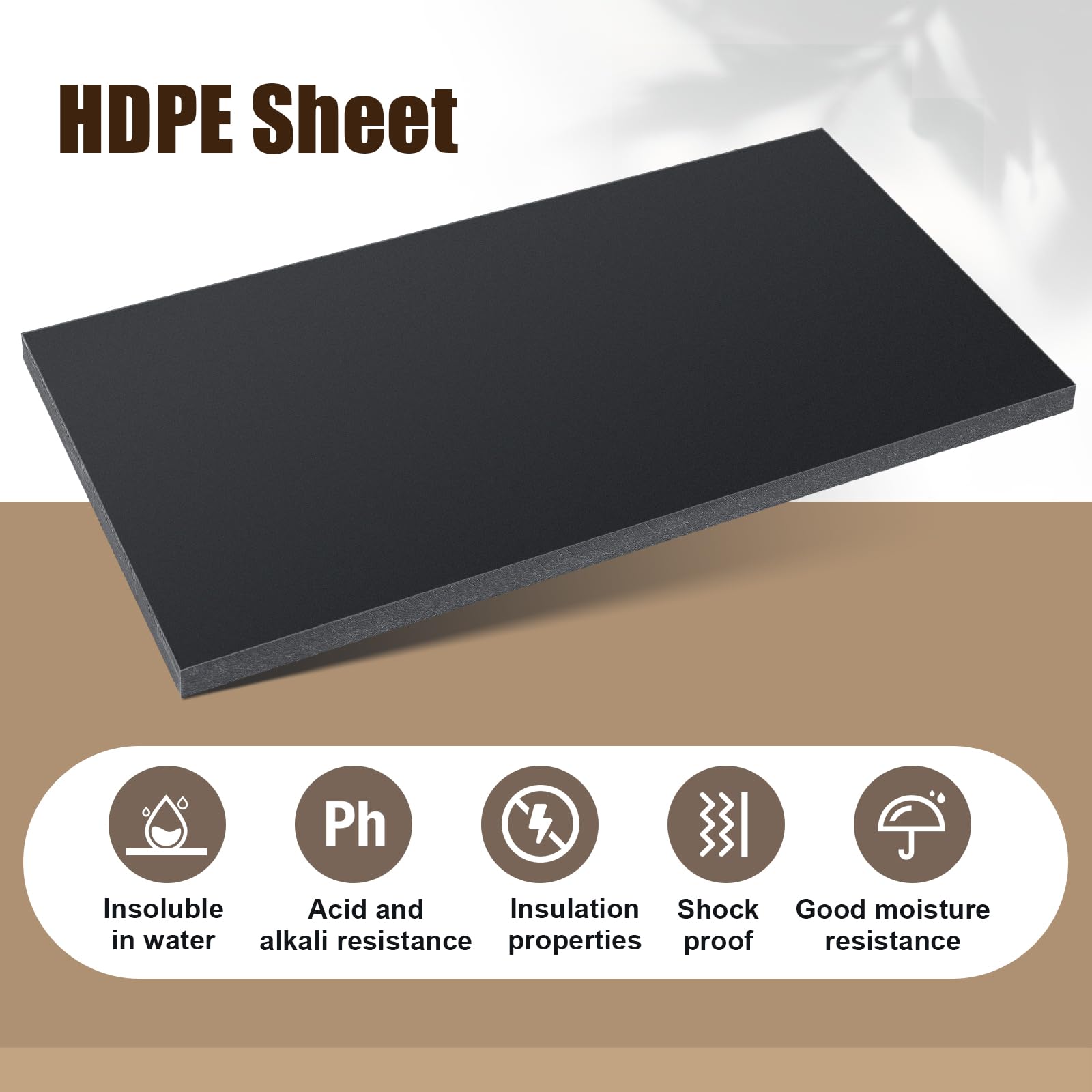 BuyPlastic King ColorCore Plastic Sheet 1/2 x 12 x 12 Black-Yellow