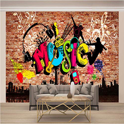 LucaSng Auto adhésif Stickers 3D muraux Papiers peints - Graffiti musique casque architecture - papier peint panoramique 3d photo murales peinture murale interieur poster geant décor mural moderne Art