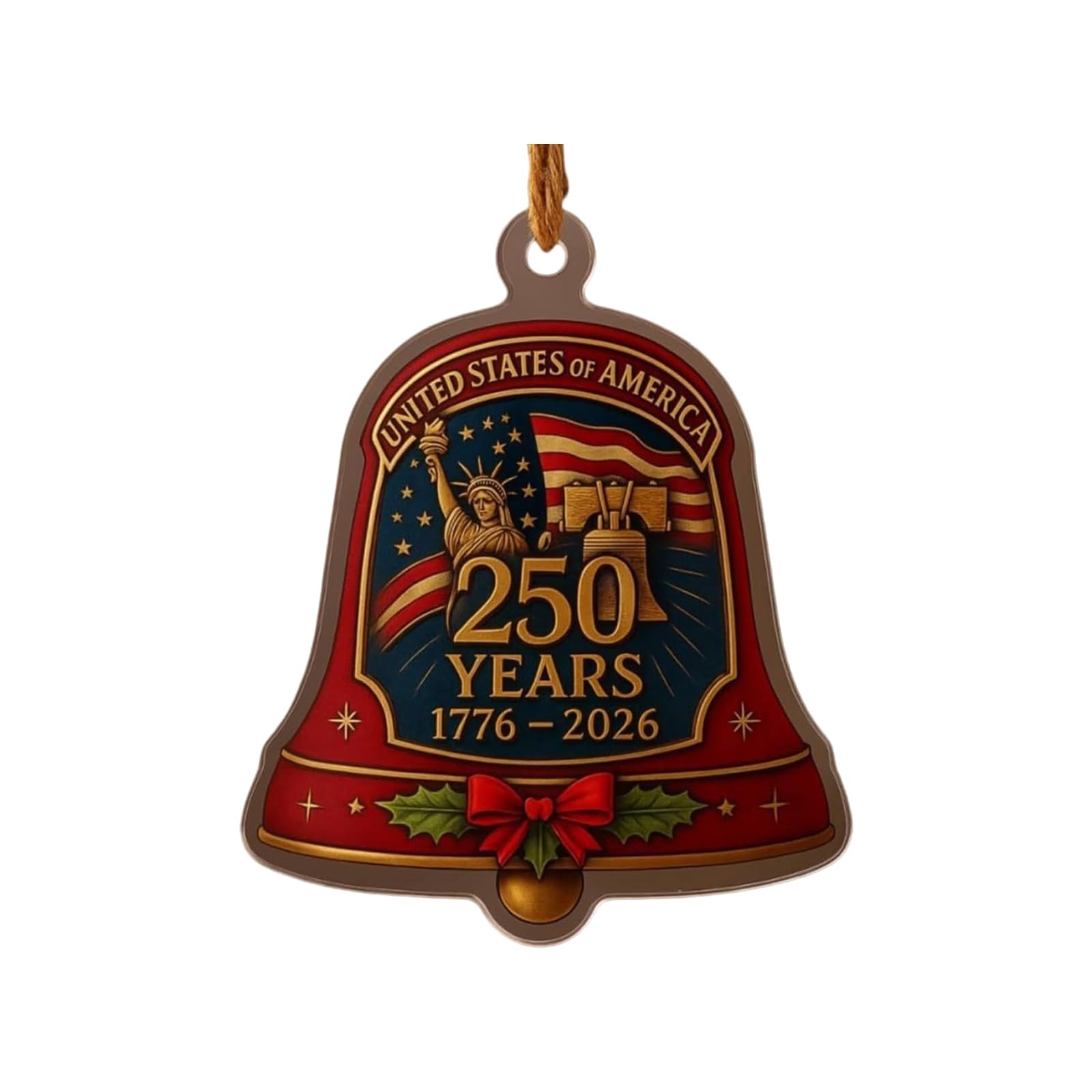 250th Anniversary Commemorative Doorbell States 250th Anniversary Bells Ornament, Christmas Hanging Decor Christmas