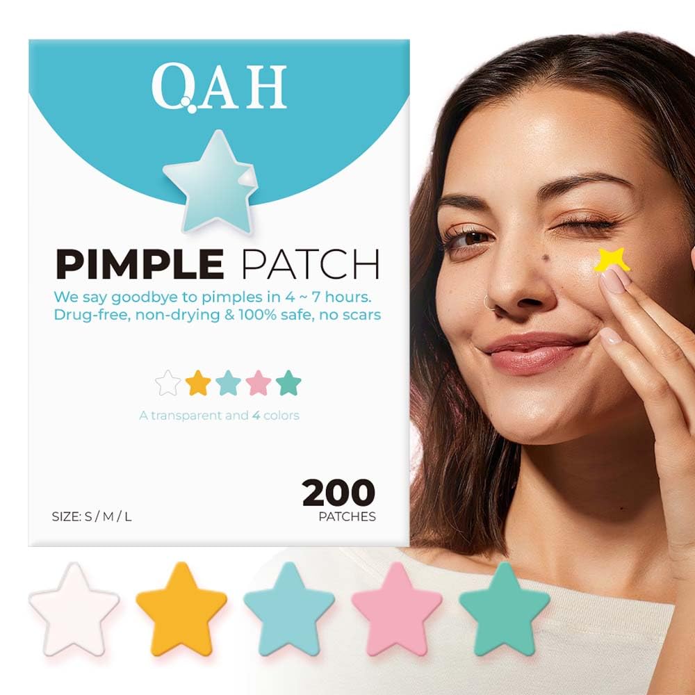 QAH Pimple Patches for Face, Hydrocolloid Star Acne Patches