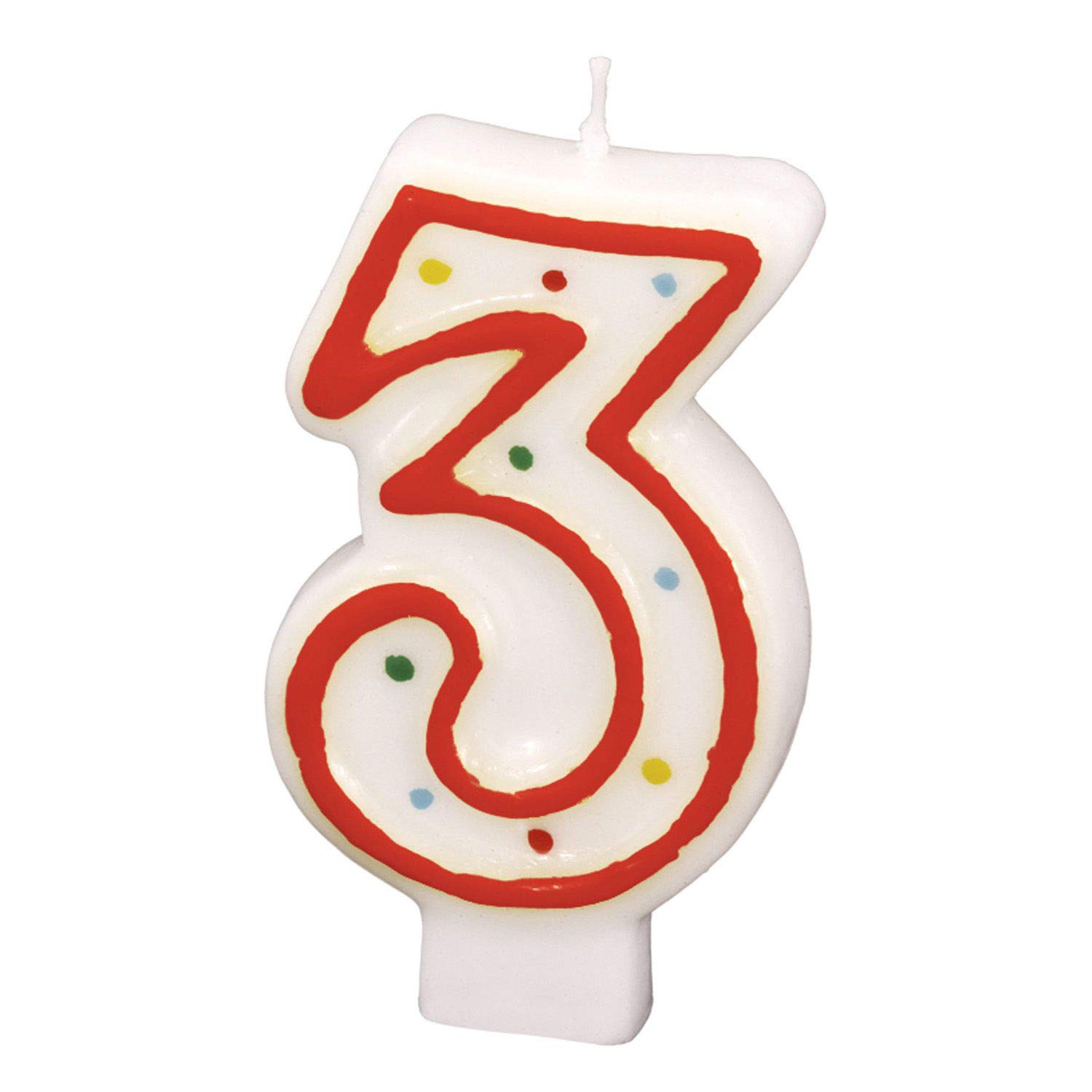 Amscan 550283 Number Candle 3 Height 7.3 cm Cake Decoration