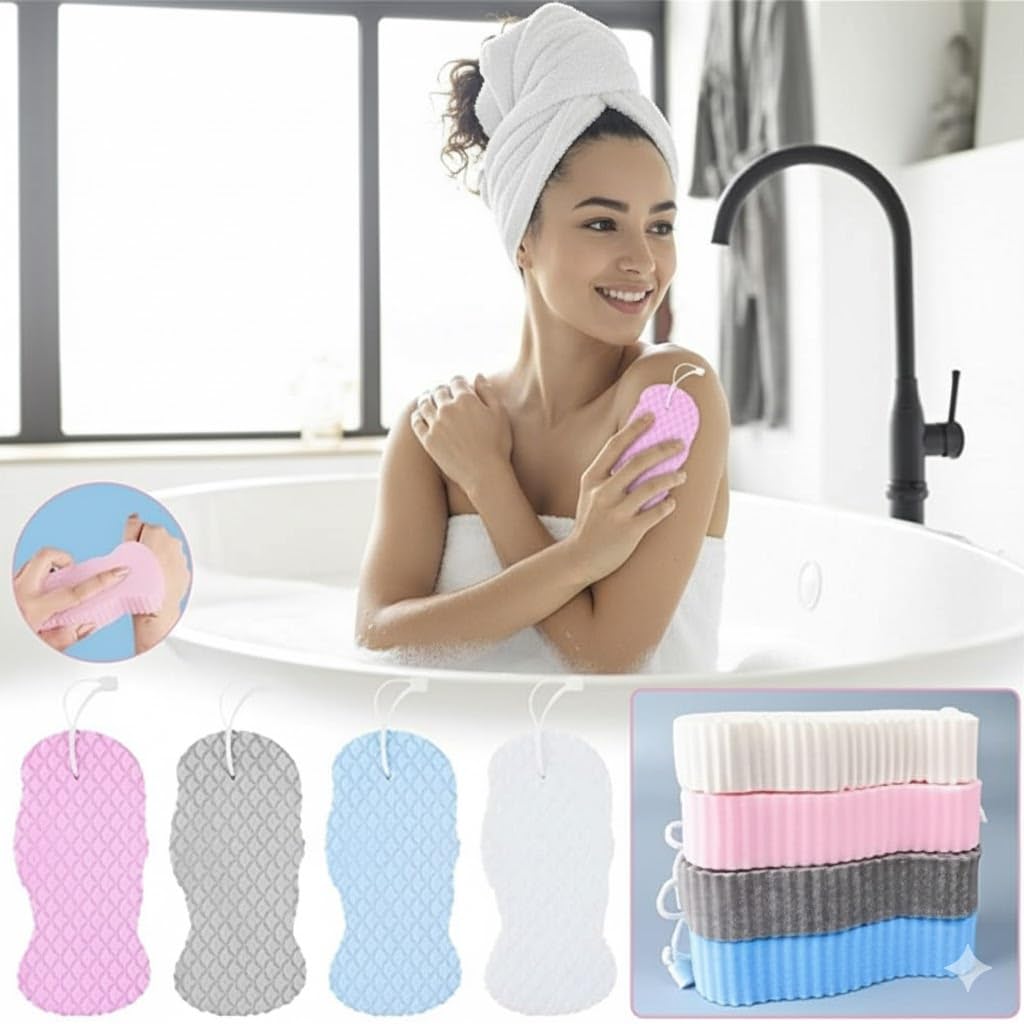 CARTZILLA Baby Bath Sponge Scrubber (Pack of 2) | Ultra Soft & Skin-Friendly Bath Loofah for Newborns, Kids & Adults | Gentle Exfoliation | Quick-Dry, Safe & Reusable | Multicolor 2