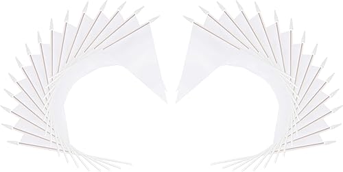 Miniatura 3 de Paquete de 12 banderas blancas pequeñas de mano de color sólido banderines de graffiti en palos con poste sólido de 12.6 pulgadas y parte superior