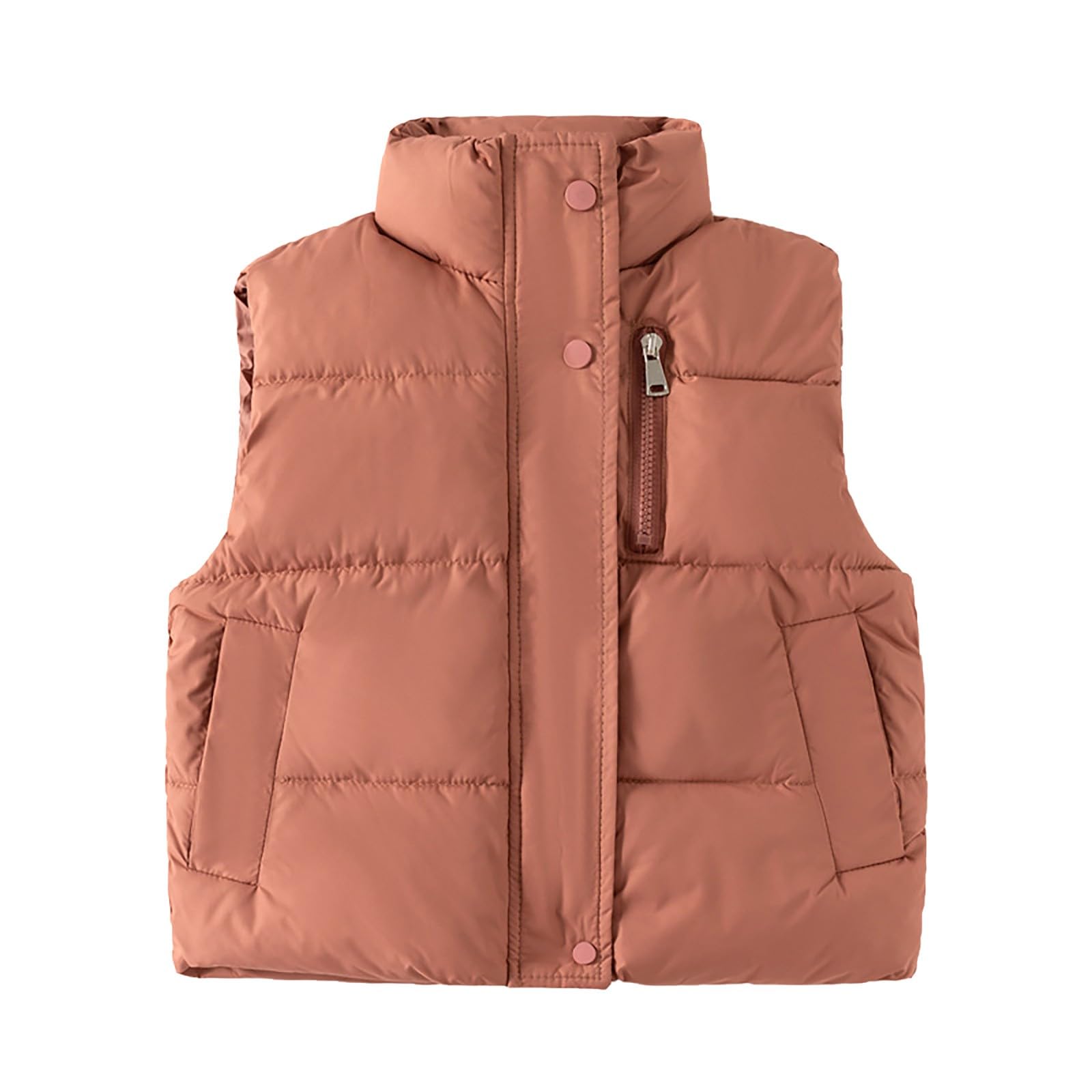 Mochila preescolar para niños de invierno, sin mangas, con cremallera gruesa, chaleco de algodón, chaqueta para bebé